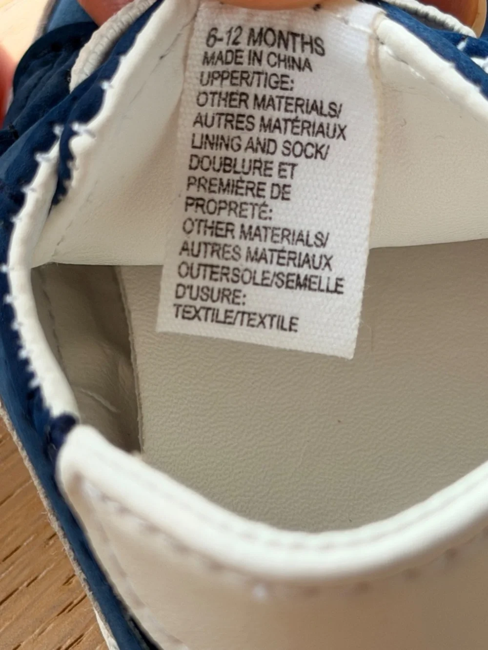 Janie and Jack- navy blue baby sneakers, 6-12 months